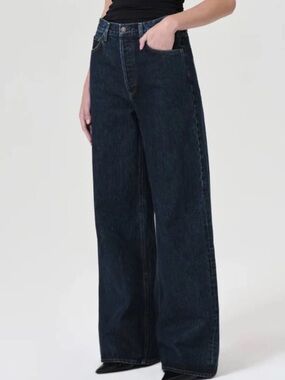 AGOLDE DAME NO CUFF IN PENDULUM COLOR HIGH RISE WIDE LEG COTTON JEANS 32x32 NWT